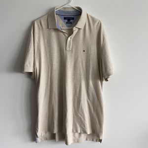 Tommy Hilfiger cream shirt sleeve polo